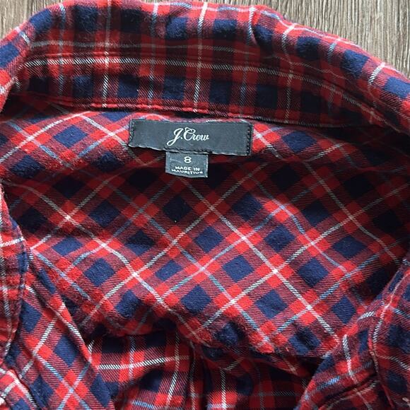 J.Crew Classic Fit Brushed Twill Flannel Button Down Long Sleeve Shirt Size 8 - Picture 2 of 4